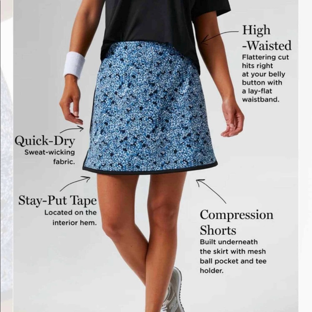 Tuckernuck size M hydrangea 16in piped golf skort